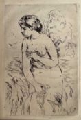 Pierre-Auguste Renoir ( 1841-1919) etching - Baigneuse debout a mi-jambes, sheet 34cm x 25.5, mounte