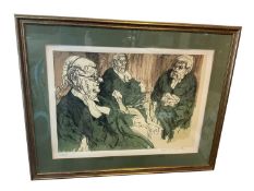 Felix Topolski (1907-1989) screenprint, Three Court of Appeal judges, signed, numbered 207/250, 39 x