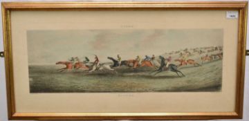 After Henry Alken, a set of four coloured prints of racing interest, 'Newmarket', 'Epsom', 'Ipswich'