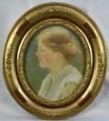 Constance Phillott (1842-1931) watercolour - Portrait of a Lady, signed and dated 1916, 17cm x 14cm,