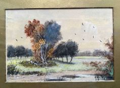 Abraham Hulk Jnr. (1851-1922) group of five watercolours - Rural Landscapes, signed, 16.5cm x 24cm