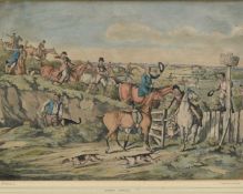 Henry Alken, set of four 19th century hand coloured aquatints - The Leap, Gone Away, The Refreshment
