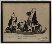 Stanley Franklin, original cartoon dated 1969, with accompanying letter