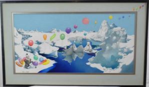 *Peter Le Vasseur (b.1938) watercolour - ‘The Party’s Over’, signed, 34cm x 68cm, in glazed frame