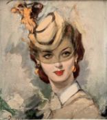 William Henry Barribal (1874-1952), oil on board, portrait of a woman, 31cm x 29cm, framed