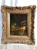 Victor Reid (early 20th century) pair of oils on board, London street scenes