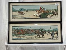 Jack Butler Yeats - The Start, and The Finish (Strand Races), a pair of 20th century hand-coloured w
