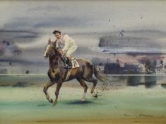 Harry Sheldon (1923-2002) watercolour - The Winner, signed, 30cm x 41cm, in glazed frame
