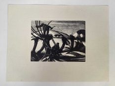 After Clare Leighton, black and white print - February, Lopping, unframed, sheet 28cm x 37cm
