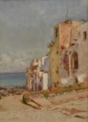 Italian School, early 20th century, watercolour - The Italian Coast, possibly Capri, indistinctly si