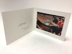 H.M. Queen Elizabeth The Queen Mother, signed 2000 Christmas card with gilt embossed crown to cover,