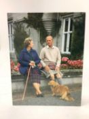 H.M. Queen Elizabeth II and H.R.H. The Duke of Edinburgh, signed 1990 Christmas card with gilt embos