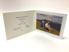 H.M. Queen Elizabeth II and H.R.H. The Duke of Edinburgh, signed 1996 Christmas card with twin gilt