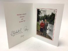H.M. Queen Elizabeth II and H.R.H. The Duke of Edinburgh, signed 2009 Christmas card with twin gilt