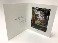 H.M. Queen Elizabeth The Queen Mother, signed 1999 Christmas card with gilt embossed crown to cover,