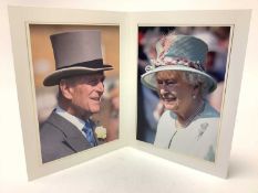 H.M. Queen Elizabeth II and H.R.H. The Duke of Edinburgh, signed 2013 Christmas card with twin gilt