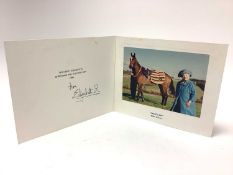 H.M. Queen Elizabeth The Queen Mother, signed 1994 Christmas card with gilt embossed crown to cover,