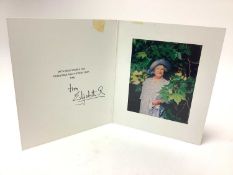 H.M. Queen Elizabeth The Queen Mother, signed 1995 Christmas card with gilt embossed crown to cover,
