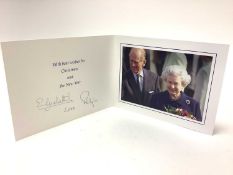 H.M. Queen Elizabeth II and H.R.H. The Duke of Edinburgh, signed 2000 Christmas card with twin gilt
