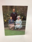 H.M. Queen Elizabeth II and H.R.H. The Duke of Edinburgh, signed 1985 Christmas card with gilt embos