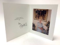 H.M. Queen Elizabeth The Queen Mother, signed 1997 Christmas card with gilt embossed crown to cover,