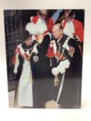 H.M. Queen Elizabeth II and H.R.H. The Duke of Edinburgh, signed 1991 Christmas card with gilt embos
