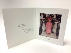 H.M. Queen Elizabeth The Queen Mother, signed 1989 Christmas card with gilt embossed crown to cover,