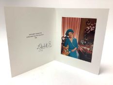 H.M. Queen Elizabeth The Queen Mother, signed 1993 Christmas card with gilt embossed crown to cover,