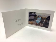 H.M. Queen Elizabeth The Queen Mother, signed 2001 Christmas card ( the last Christmas card Her Maje