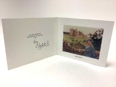 H.M. Queen Elizabeth The Queen Mother, signed 1996 Christmas card with gilt embossed crown to cover,