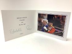 H.M. Queen Elizabeth II and H.R.H. The Duke of Edinburgh, signed 2003 Christmas card with twin gilt
