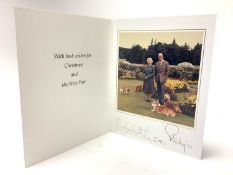 H.M. Queen Elizabeth II and H.R.H. The Duke of Edinburgh, signed 2001 Christmas card with twin gilt