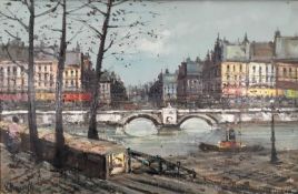 Vittorio Muscariello oil on canvas- Paris, signed, 59cm x 91cm, framed