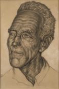 1955 portrait of an elderly man, monogrammed and dated 1955