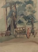 1930s British School, watercolour of a cart, indistinctly signed and dated bottom right