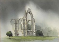 Paul Talbot-Greaves, watercolour of Bolton Abbey (featured on Channel 4's Watercolour Challenge in 1