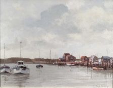 Roy Perry RI (British 1935-1993) oil on board 'River Blyth at Walberswick'