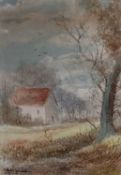 Abraham Hulk Jnr., watercolour - Rural Landscape, signed, 24cm x 17cm, in glazed gilt frame