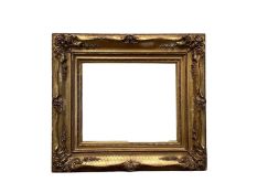 Late Regency carved giltwood and gesso picture frame, rebate 29cm x 34cm
