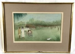 Rosemary Grimble, watercolour - pair of colonial scenes