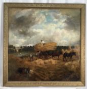 J F Hughes oil on canvas, Carrying Wheat near Ascot