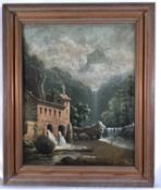 Raimondo Scoppa (1820-1890) oil on canvas, mountain landscape, framed