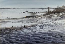 John Worsley (1919-2000), watercolour, 'Winter morning, Burnham-on-Crouch', framed glazed NB: John W