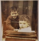 *Harold Riley (1934-2023) signed photograph - 'Brothers', signed and dated '49, 37cm x 32cm, in glaz