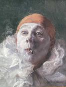 After Armand Henrion (1875-1958) print - Smoking Pierrot, 18cm x 13.5cm, in glazed gilt frame