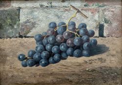 H. G. Hemmel, early 20th century, oil on canvas - Still Life Grapes, signed, 25.5cm x 35.5cm, in gil