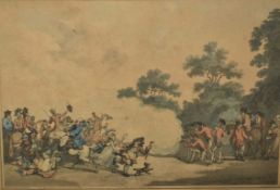 Thomas Rowlandson (1756-1827), aquatint - A Field Day in Hyde Park, published 1791, titled and inscr