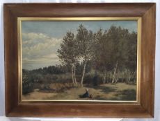 Walter Wallace, oil on canvas, scene in Brittany