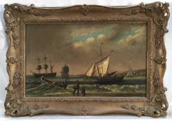 Abraham van Rhijn, oil coastal scene