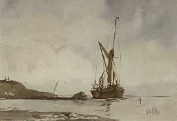 Vic Ellis (1921-1984) watercolour - 'Ragstone for Canvey Sea Wall', signed, 17cm x 24cm, in glazed f